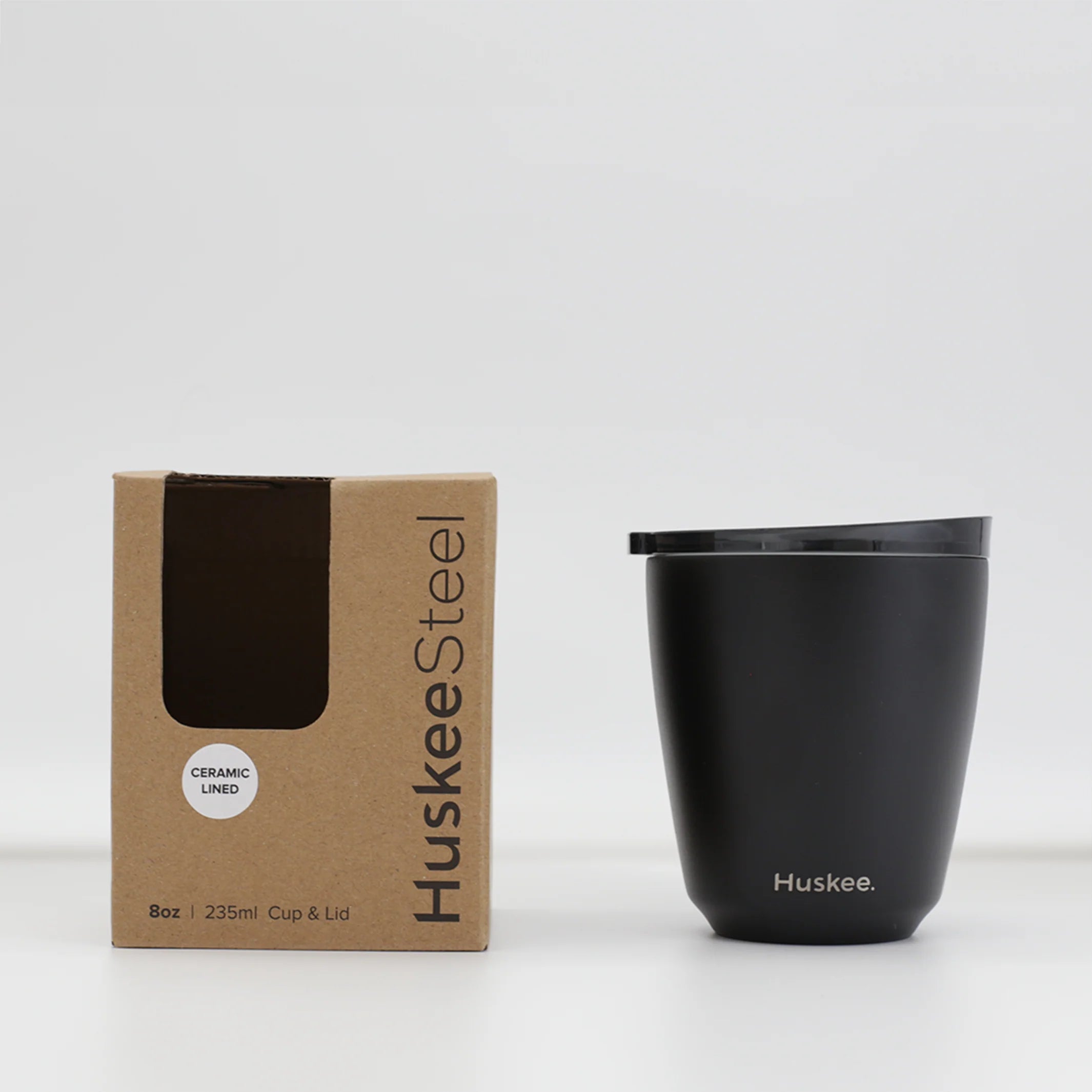 Huskee | cup to go 24 cl | staal zwart